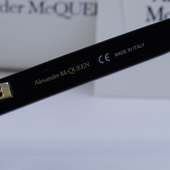 Alexander McQueen AM0306O 001 Square Eyeglasses 52mm - Black - Picture 7 of 9